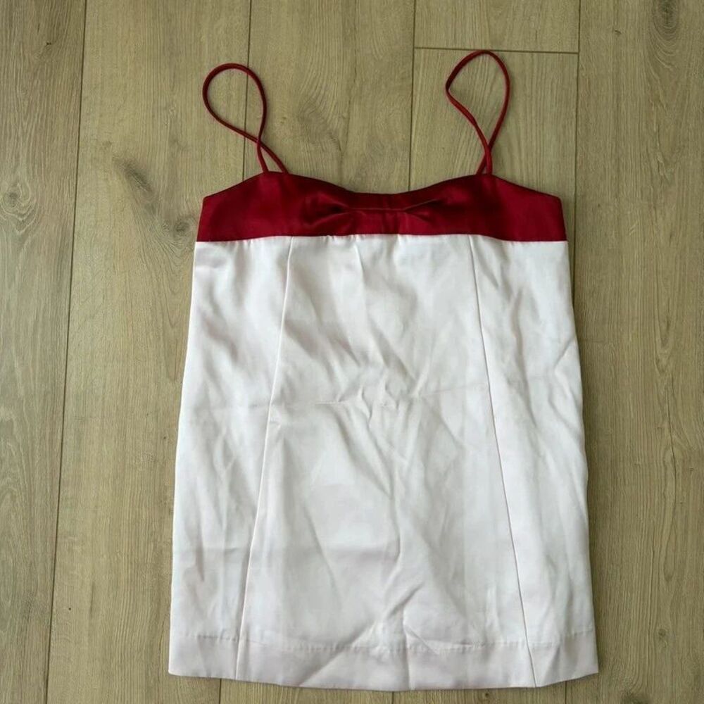 NWT Free People Rose Pink Red Bow Mini Dress XS